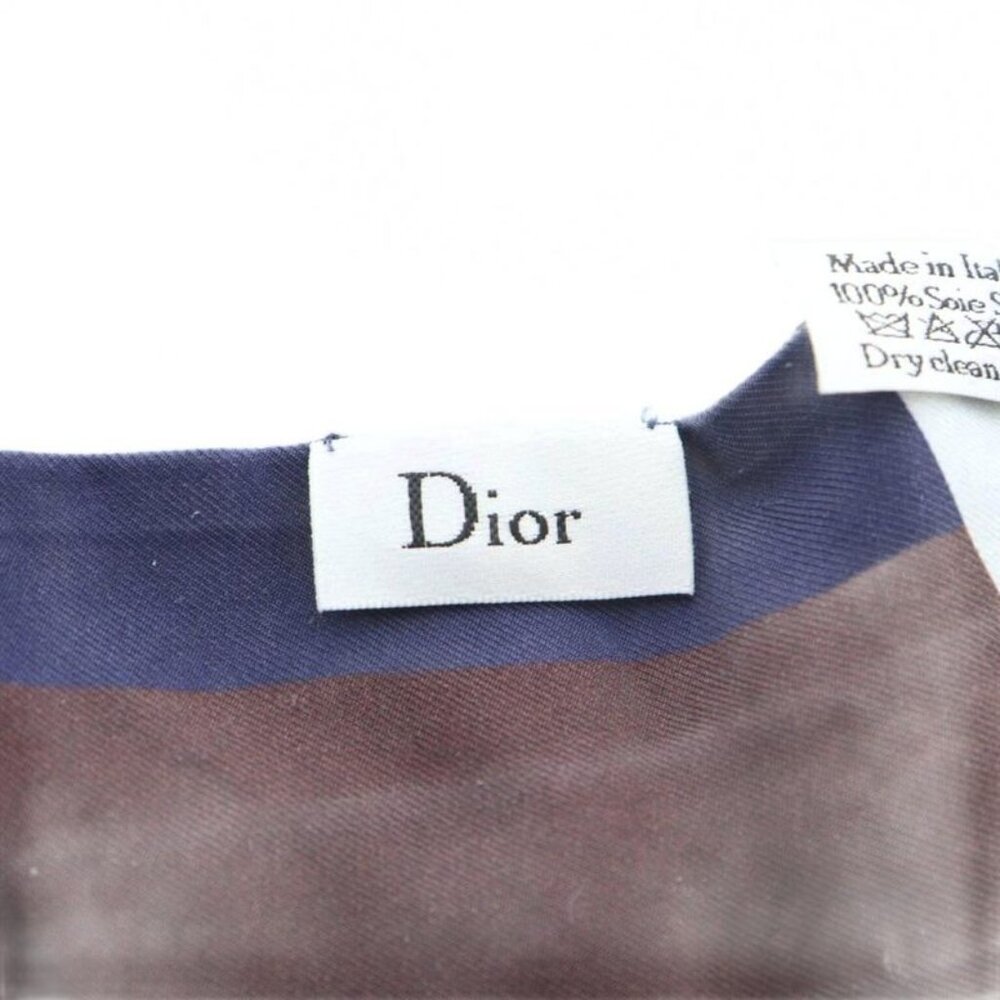Dior Mitzah Ribbon Scarf Shawl Logo Floral Silk Multicolor GY19 MQ OH - Picture 5 of 7